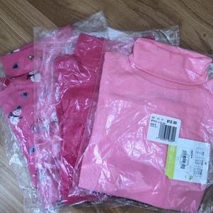 NWT girls 3T turtleneck long sleeve shirt set